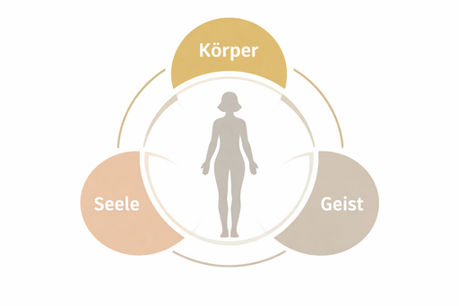 Grafik Körper, Seele und Geist in Verbindung